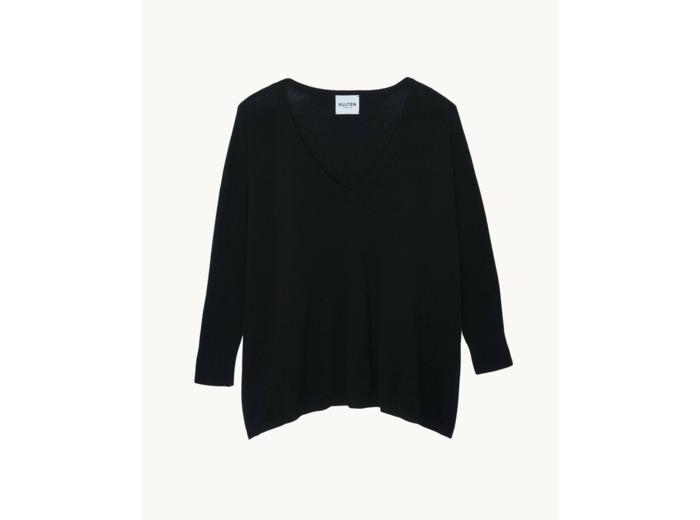 Kujten Pull Minie Pull Cachemire Femme Col V Oversize, 2 fils