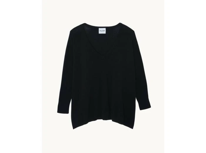 Kujten Pull Minie Pull Cachemire Femme Col V Oversize, 2 fils 1