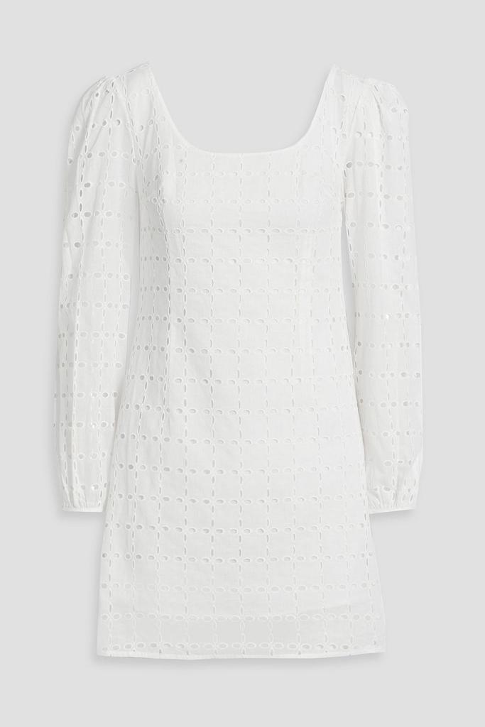HVN Jules broderie anglaise cotton mini dress