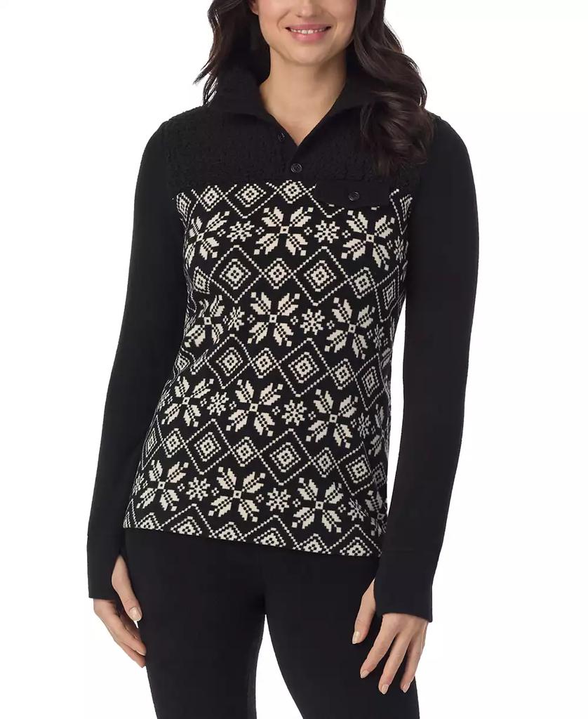 Cuddl Duds Fleecewear Long-Sleeve Collared Top