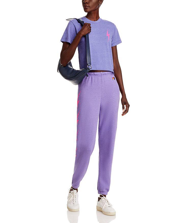 Aviator Nation Bolt Boyfriend Cropped Tee