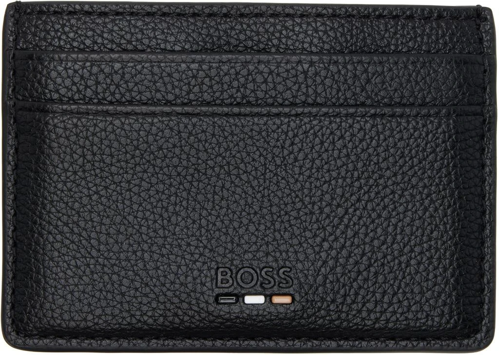 Hugo Boss Black Faux-Leather Money Clip Card Holder