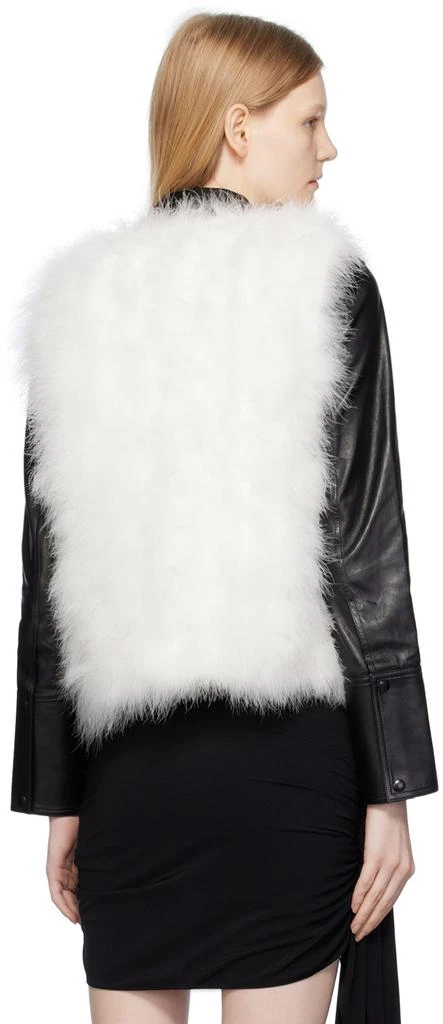 Yves Salomon White Round Neck Feather Vest 3