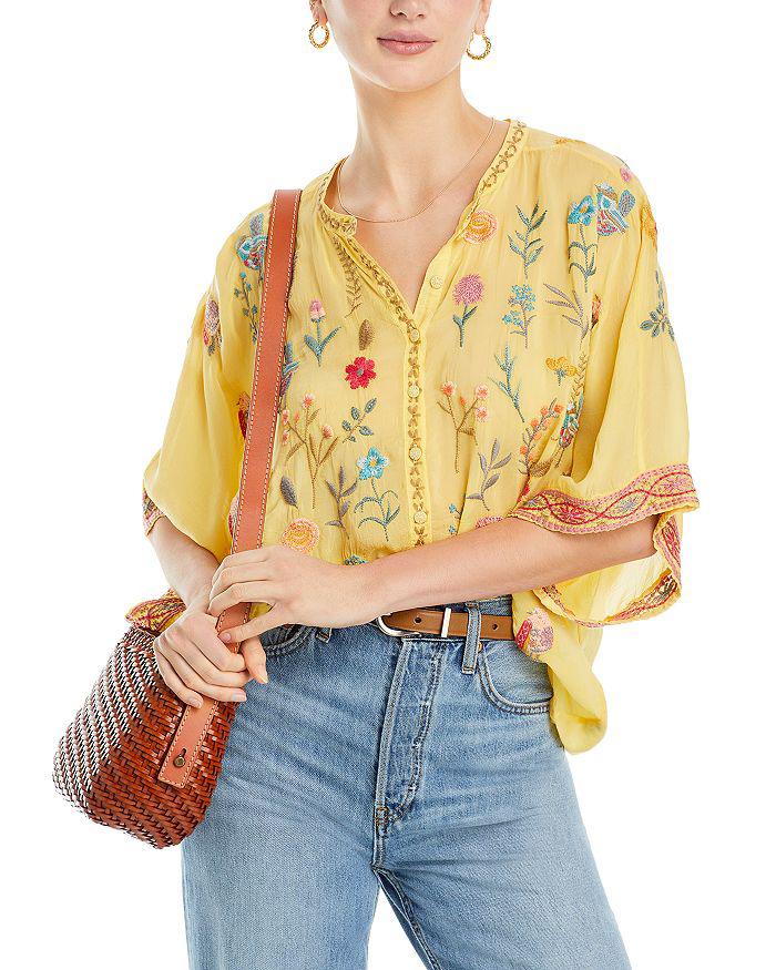 Johnny Was Roylane Embroidered Blouse
