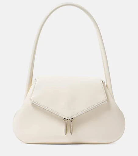 Amina Muaddi Gemini Flat leather shoulder bag 1