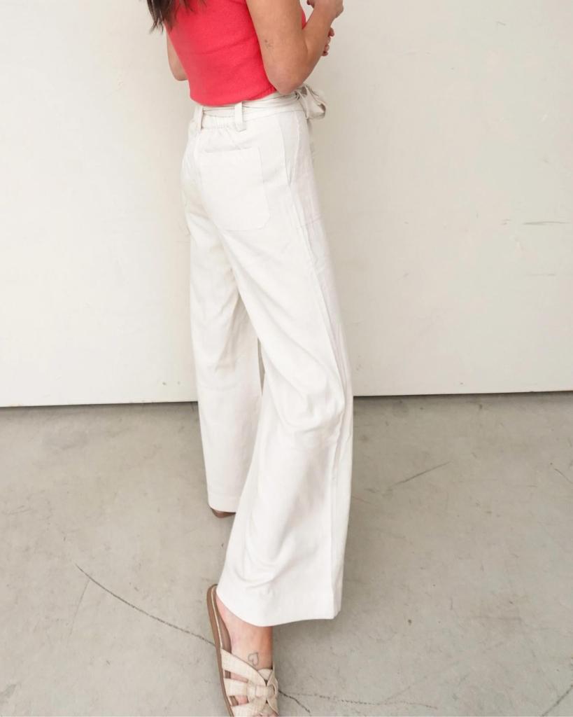 Dress Forum Dress Forum - Wide Leg Linen Belted Pants