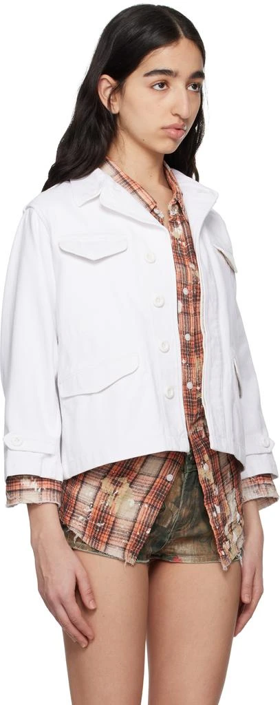 R13 White Boxy Army Denim Jacket 2