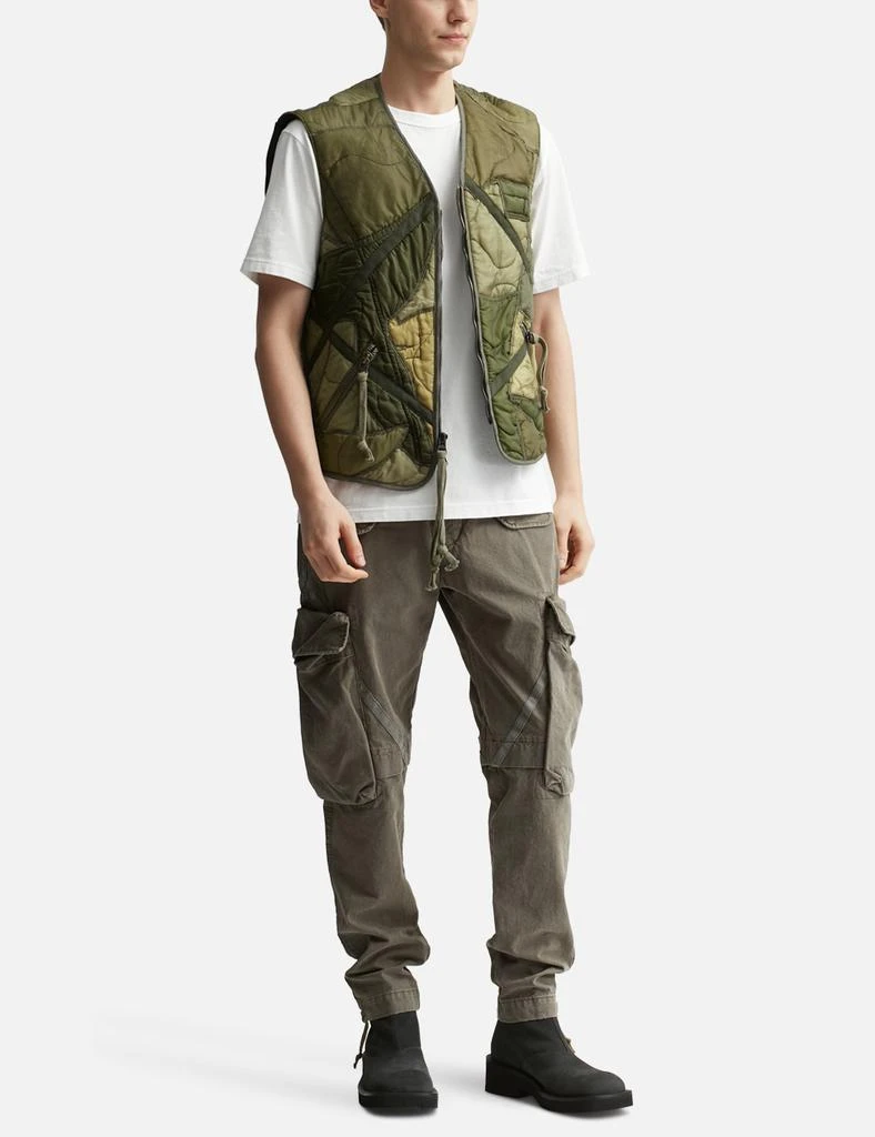 Greg Lauren Mixed Puffer Zip Vest 5