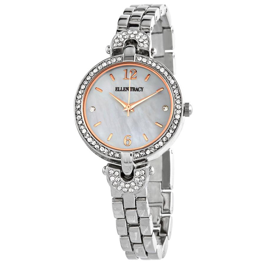 Ellen Tracy Quartz Crystal Mother of Pearl Dial Ladies Watch ET5369SL