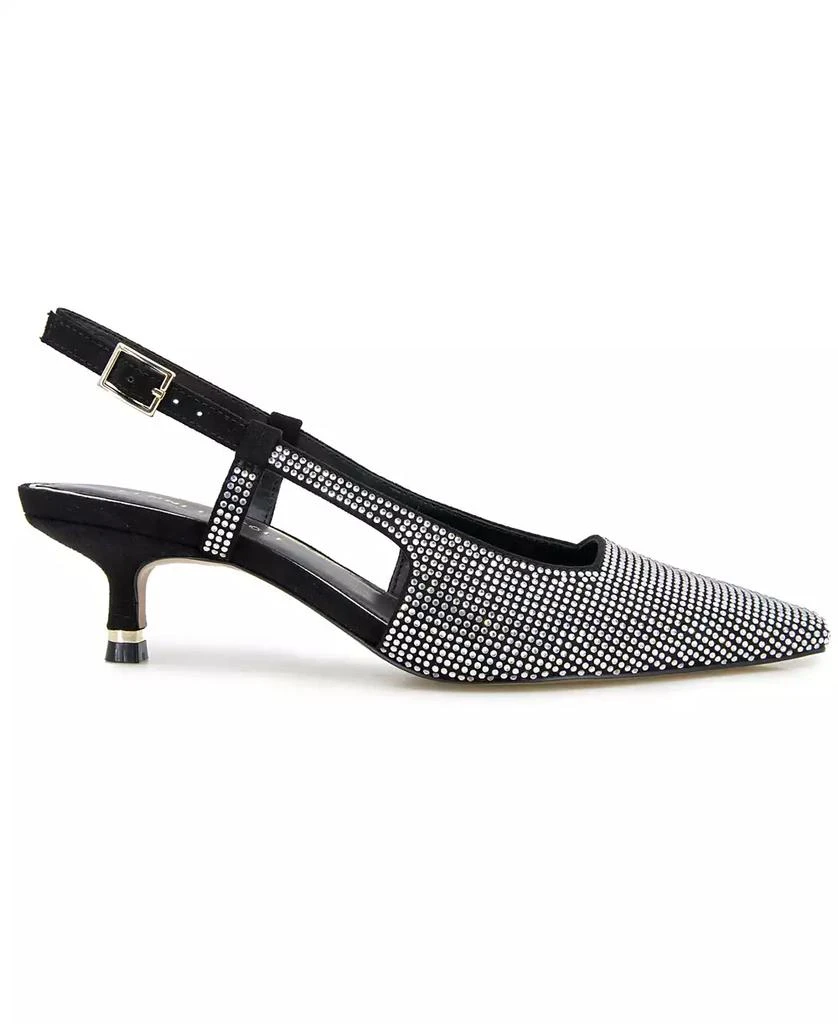 Kenneth Cole Women's Martha Crystals Kitten Heel Sling Back Pumps 6