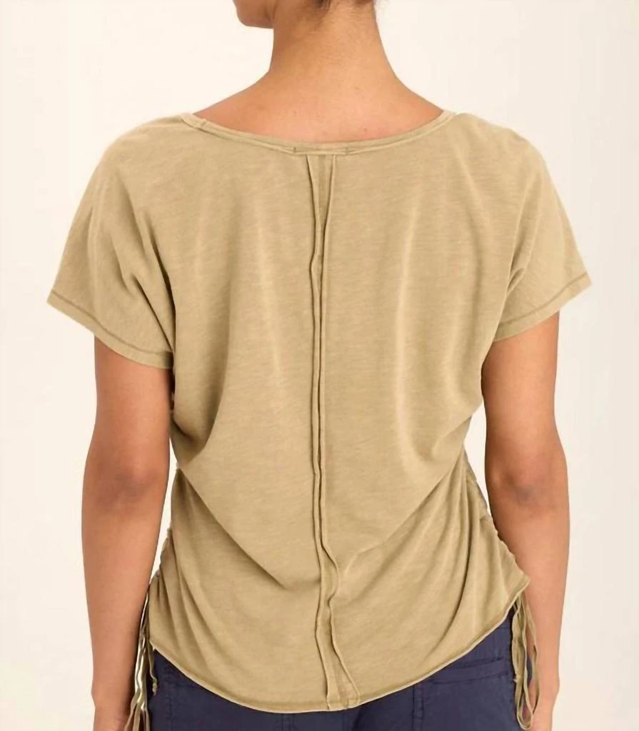 XCVI Xcvi - Diggory Cinched Cord V-neck Jersey Tee 3