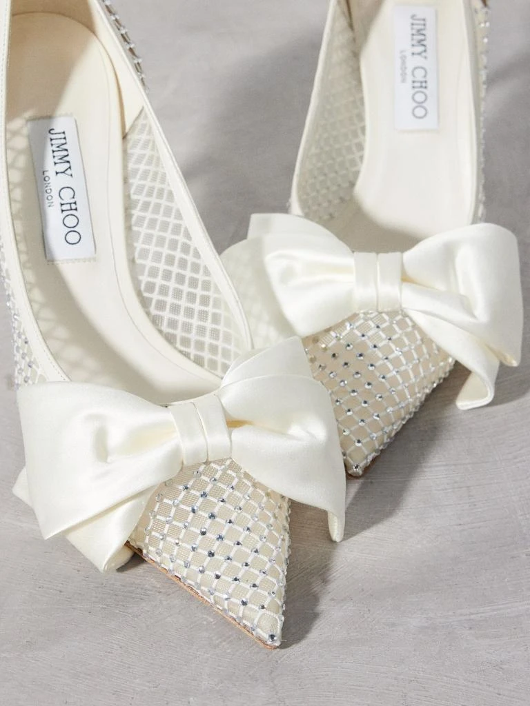 Jimmy Choo Love 85 bow-appliqué mesh pumps 4