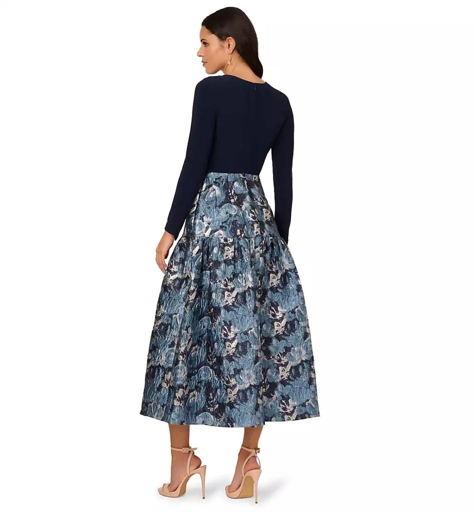 Adrianna Papell Women's Long-Sleeve Jacquard Ball Gown 2