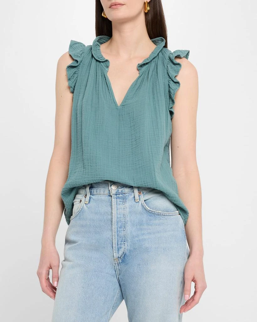 XIRENA Bex Sleeveless Ruffle Cotton Gauze Top 4