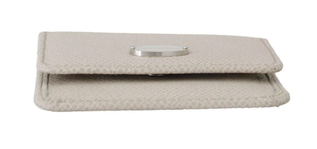 Dolce & Gabbana Dolce & Gabbana White Dauphine Leather Holder Pocket Wallet Condom Case 4