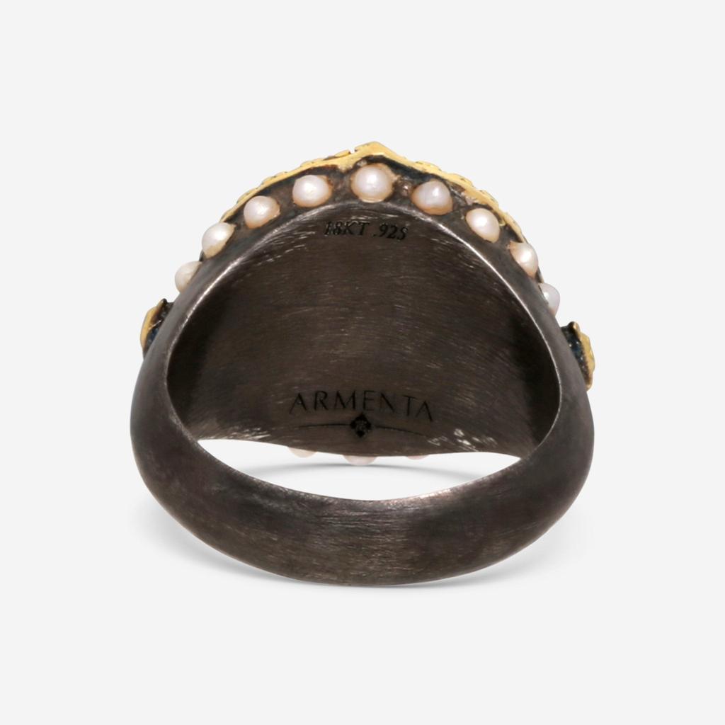Armenta Armenta Old World 18K Yellow Gold & Blackened Sterling Silver Ring 18758