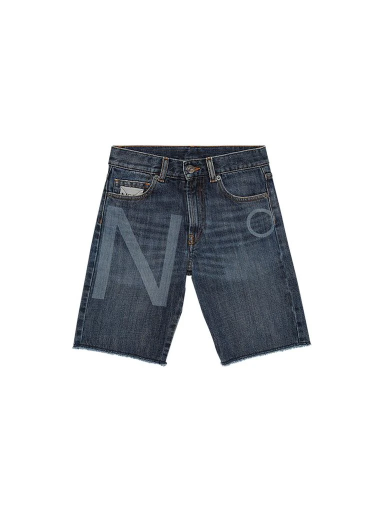 N°21 Logo Print Cotton Denim Shorts 1