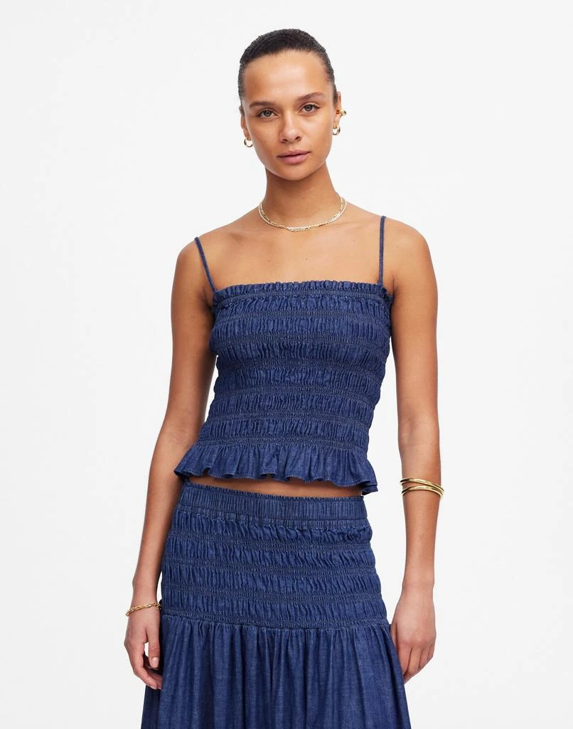 Madewell Denim Smocked Tank