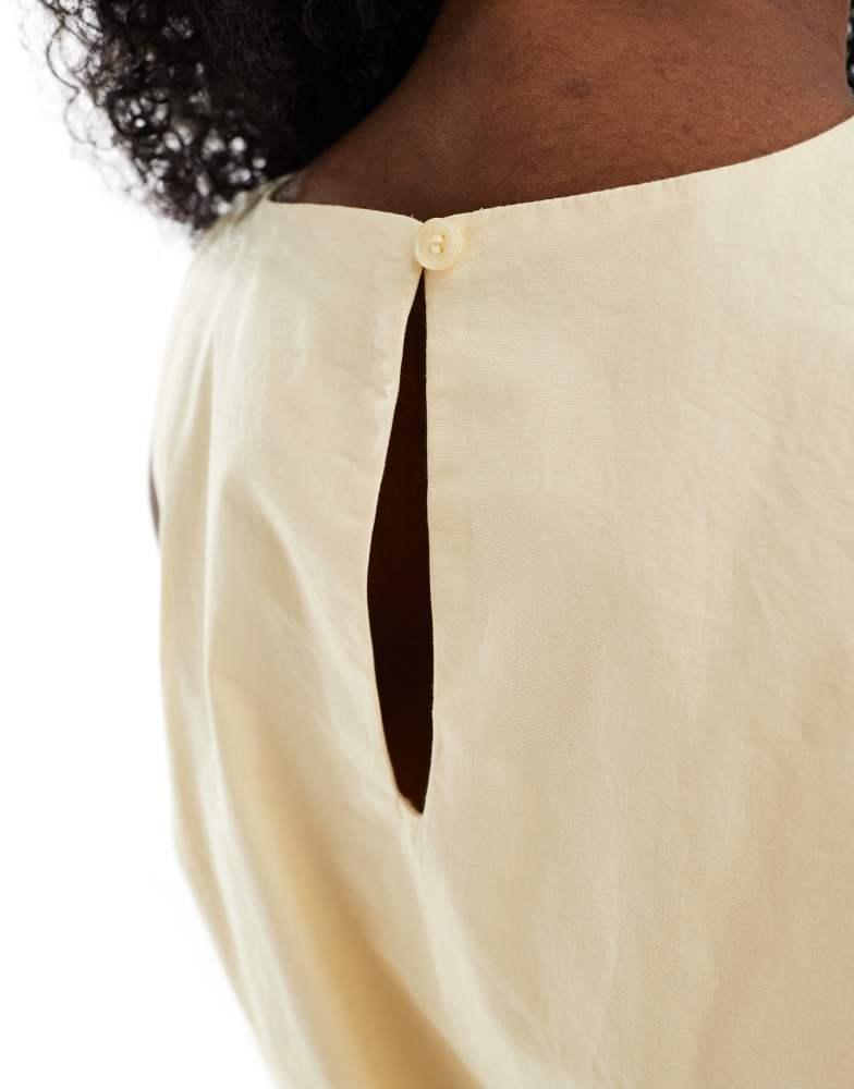 Monki Monki bubble top in butter yellow