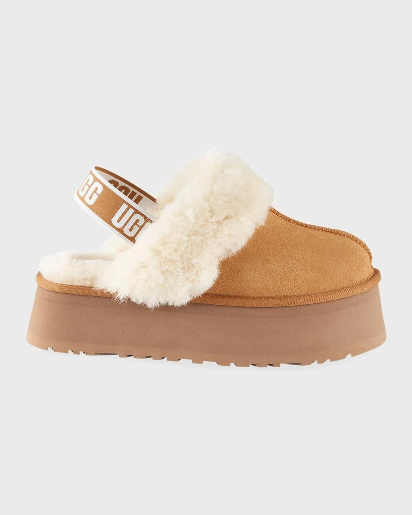 UGG Funkette Suede Shearling Platform Slippers 1