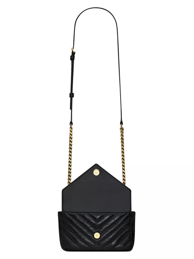 Yves Saint Laurent Mini College Chain Bag in Shiny Crackled Leather 3
