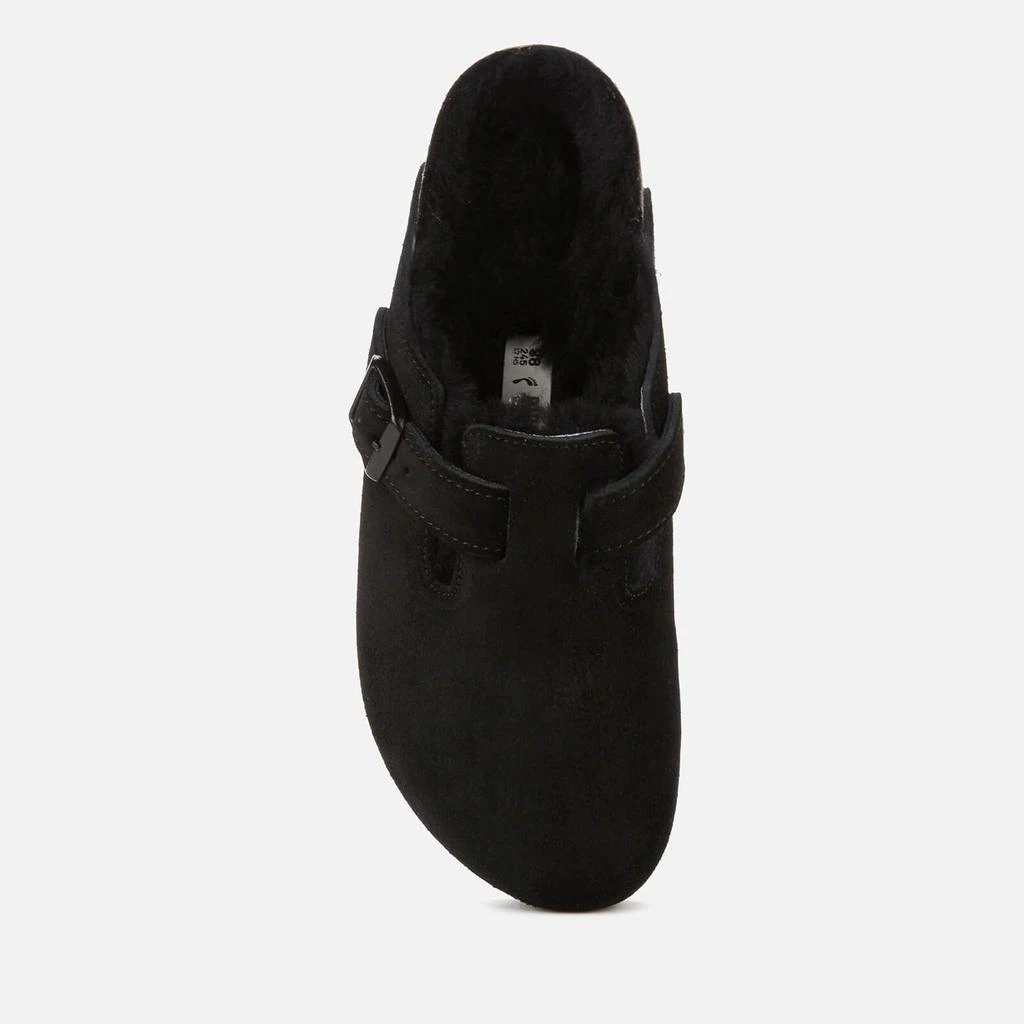 Birkenstock Boston Suede And Shearling Mules 3