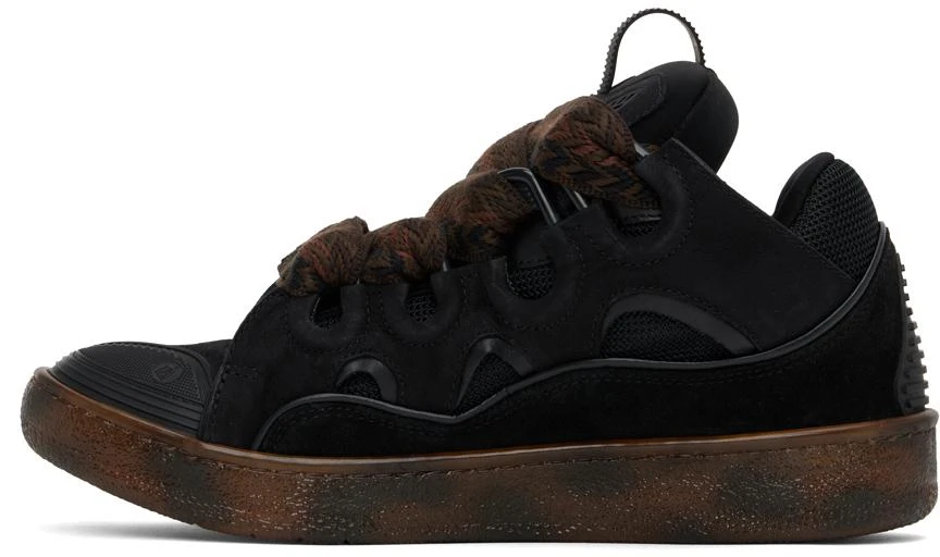 Lanvin Black Leather Curb Sneakers 3
