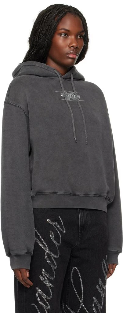 Alexander Wang Gray Blade Logo-Embossed Hoodie 2