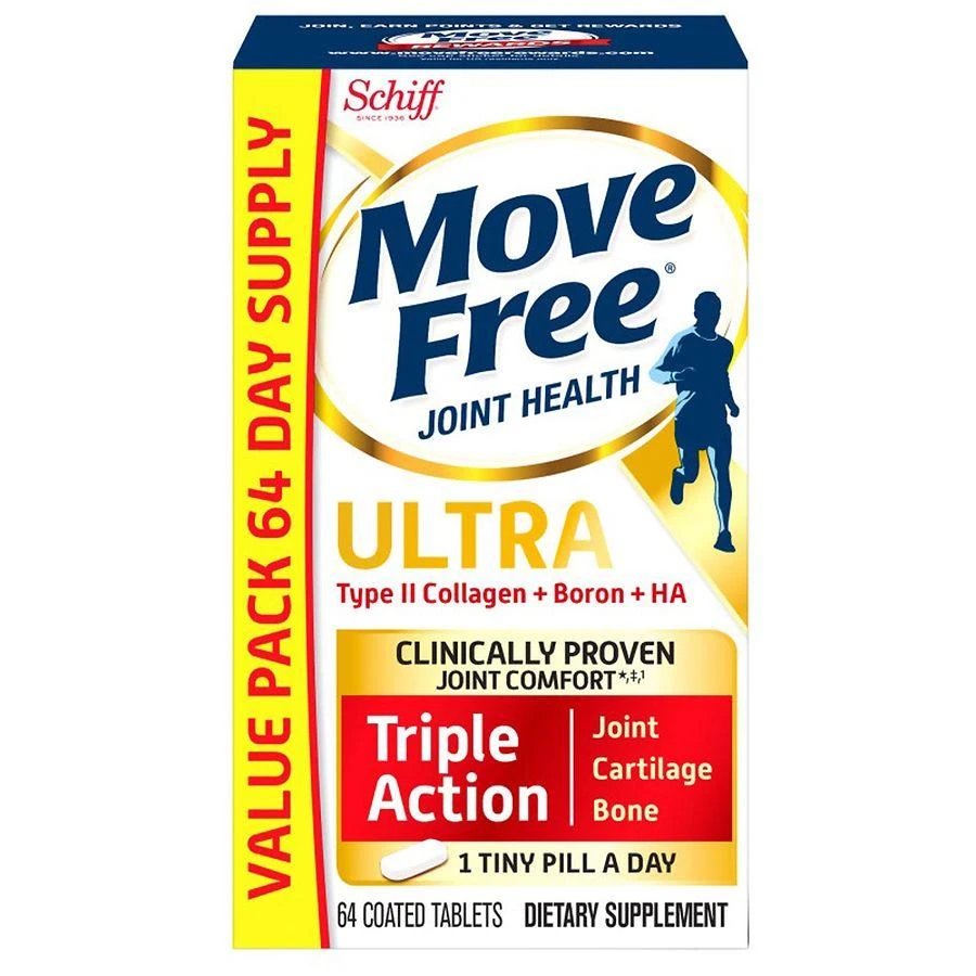 Schiff Move Free Joint Health Ultra Collagen, Boron & HA Triple Action Tablets 1