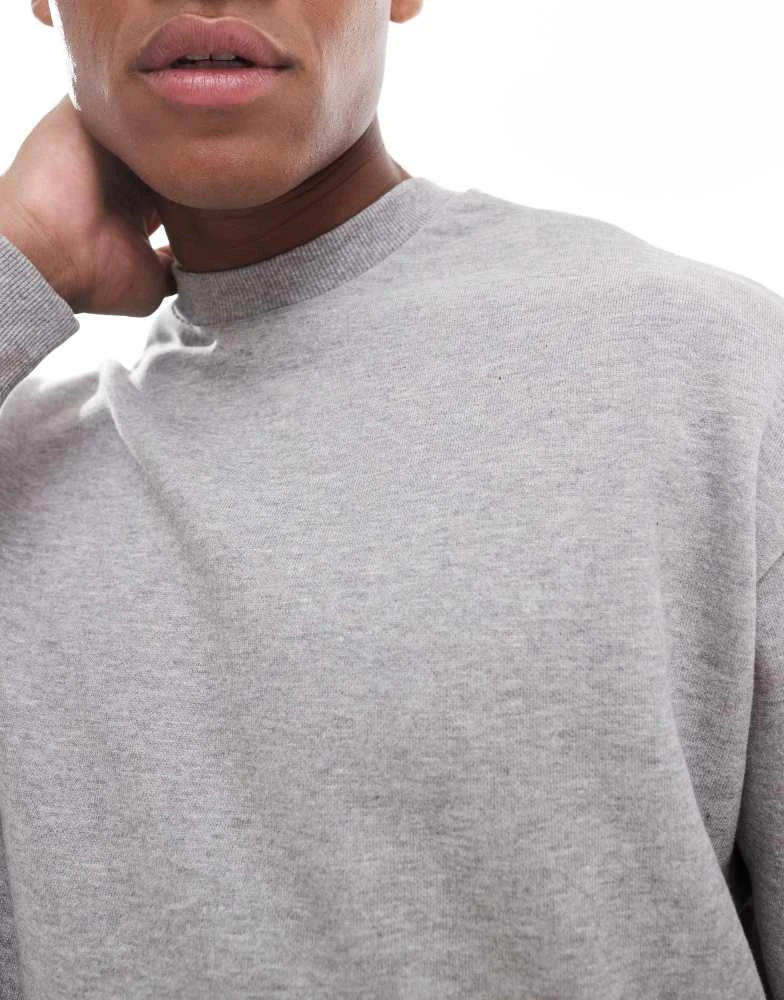 ASOS ASOS DESIGN essential oversized sweatshirt in grey marl 3