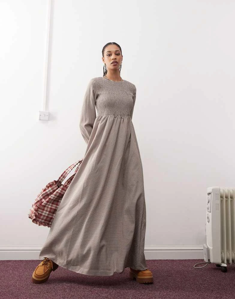 Daisy Street Daisy Street maxi smock dress in multi check 1