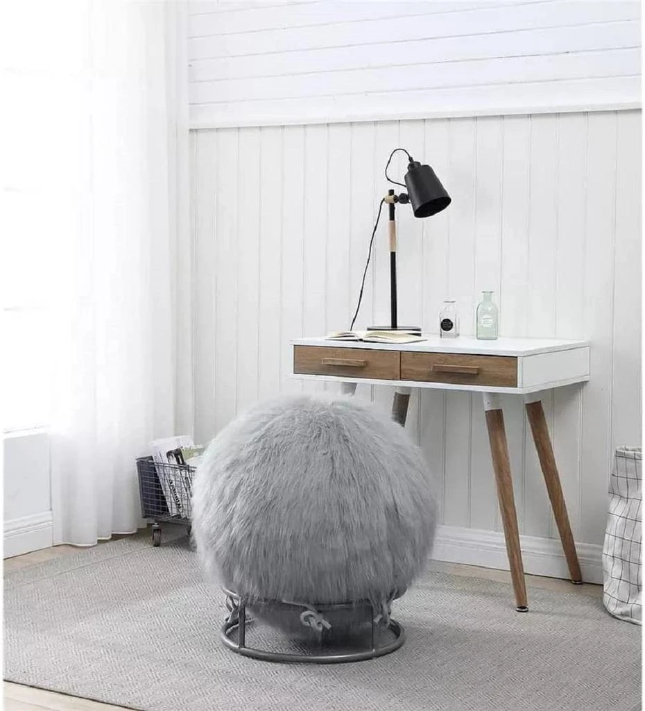 J&V Textiles 65 Inch Posture Fuzzy Exercise Yoga Ball Chair Set - 5 colors! 8