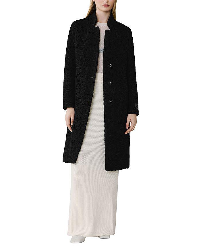 Shop Black Virgin Wool High-Neck Coat on Sale at BeyondStyle – Get