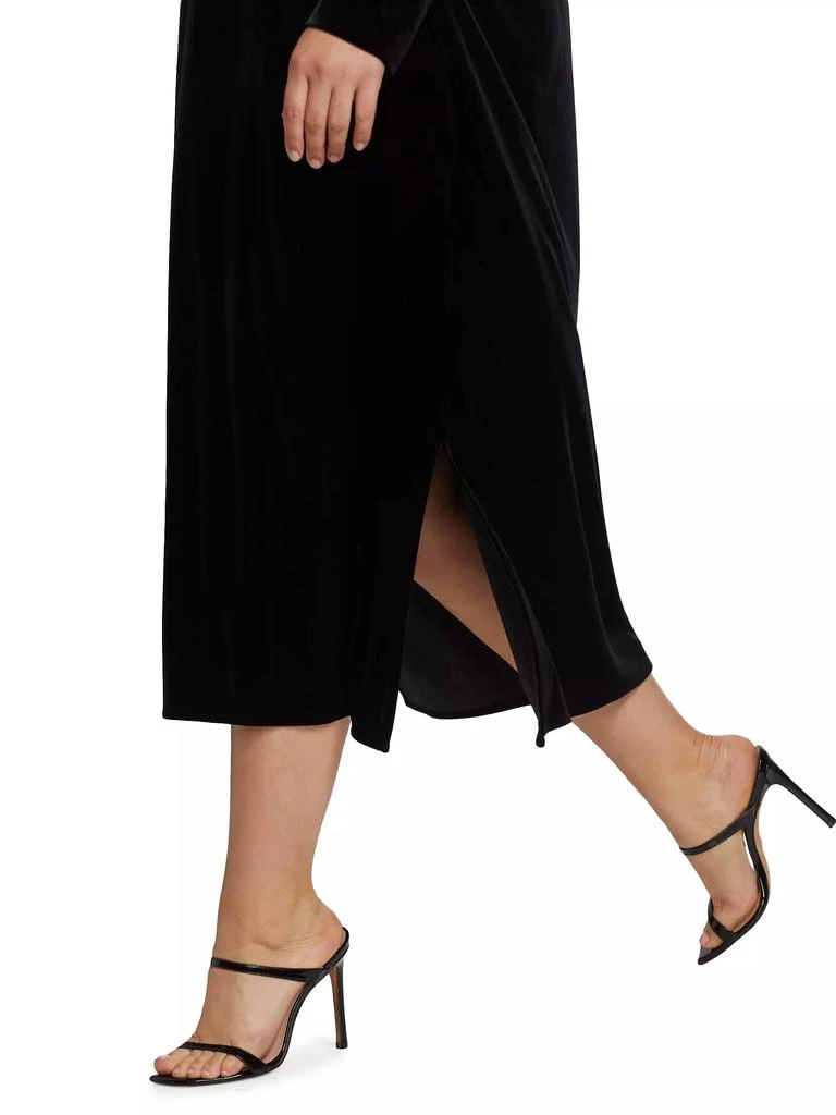 Caroline Rose Stretch Velvet Midi-Dress 6