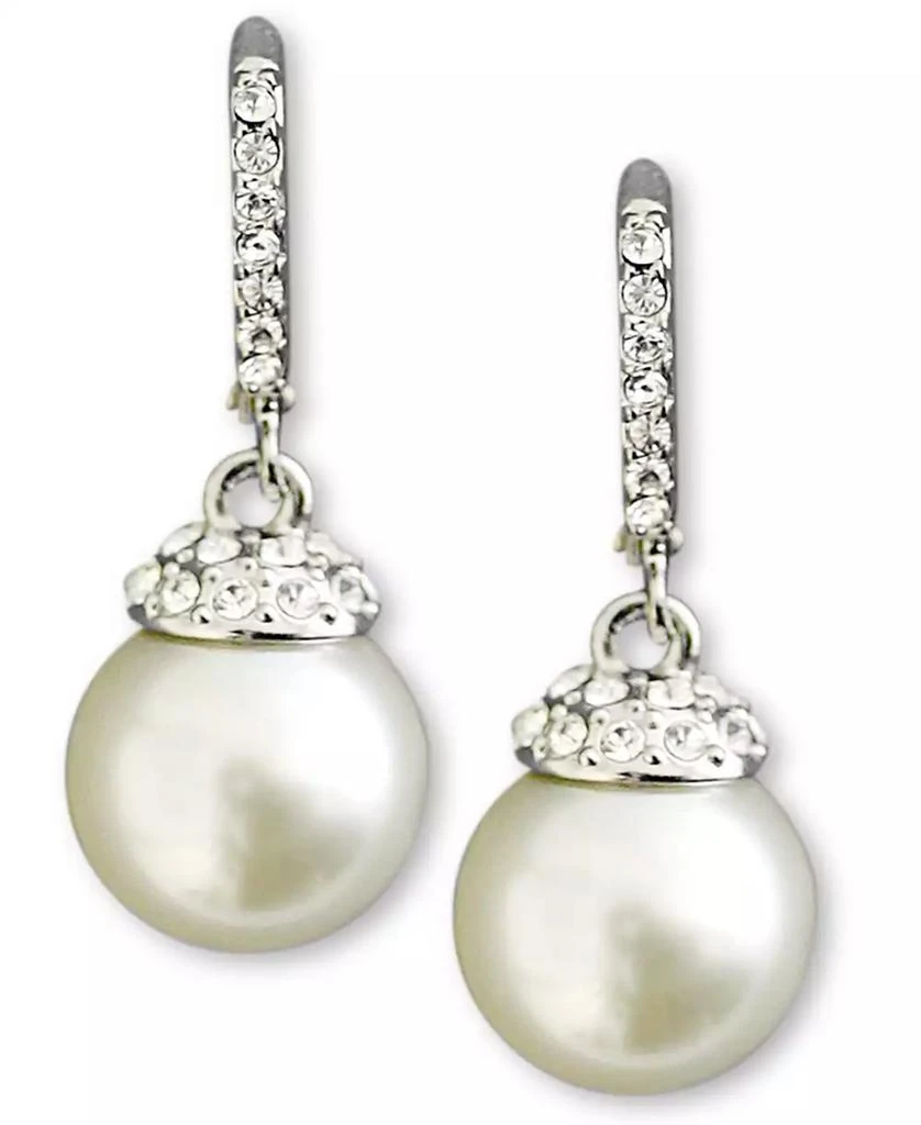 Givenchy Earrings, Crystal Accent and White Glass Pearl 1