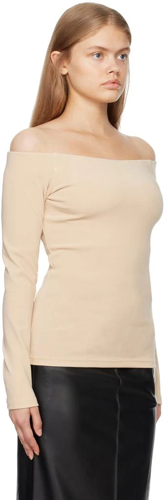 Esse Studios SSENSE Exclusive Beige Off-The-Shoulder Long Sleeve T-Shirt 2