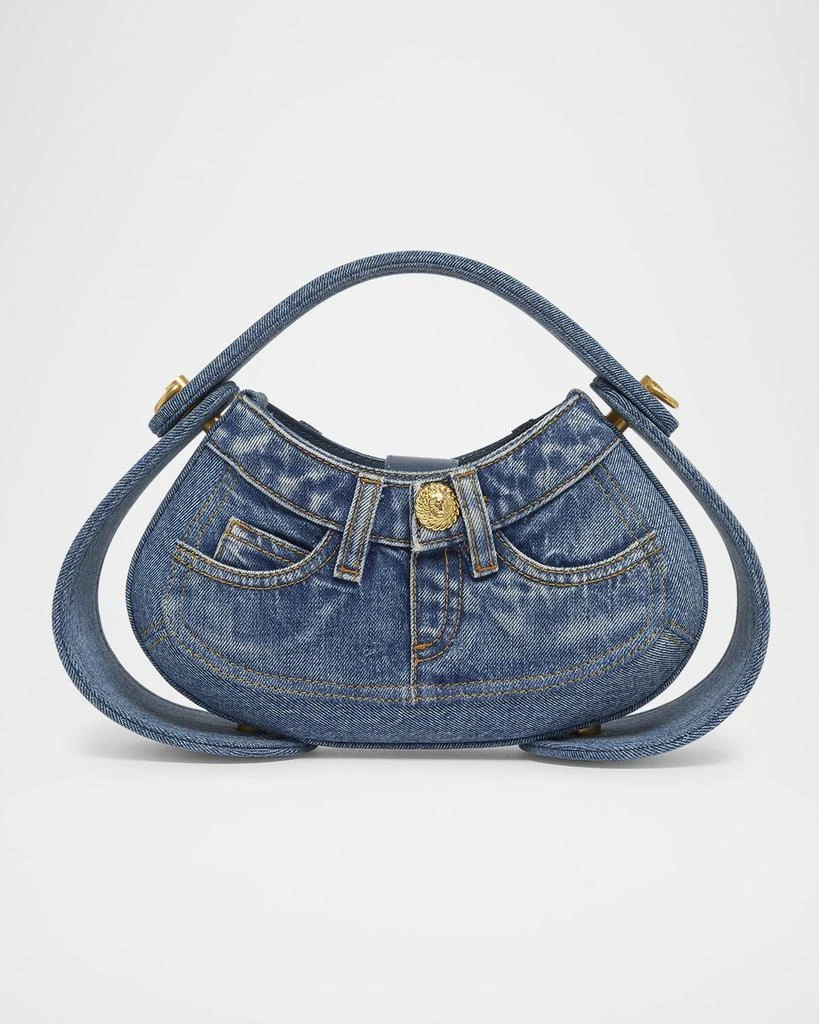 Balmain Jolie Madam Medium Top-Handle Bag in Denim 1