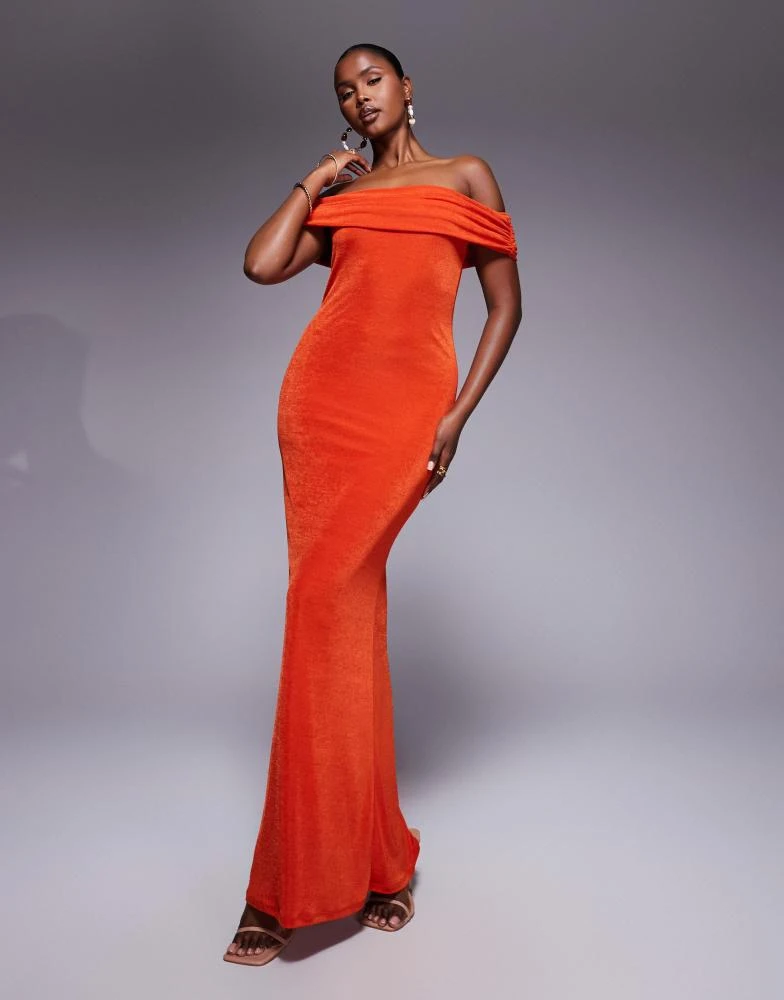 orange bodycon maxi dress Christina Mesh Bodycon Maxi Dress main image 1