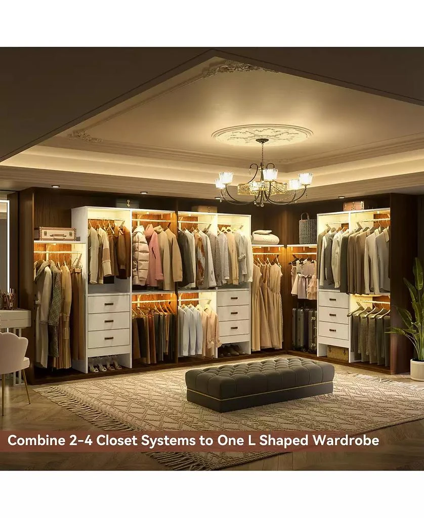 Aheaplus 5FT Small Closet Organizer System with 3 Fabric Drawers, 60" Closet System with 3 Shelving Towers 2