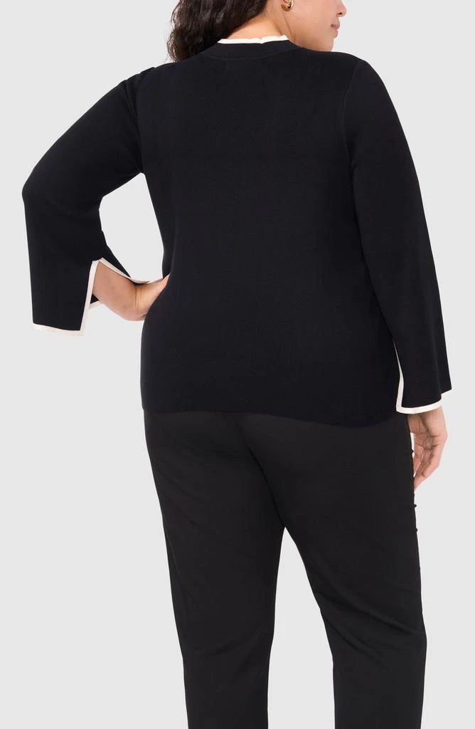 Halogen Tipped Flare Cuff Mock Neck Sweater 2