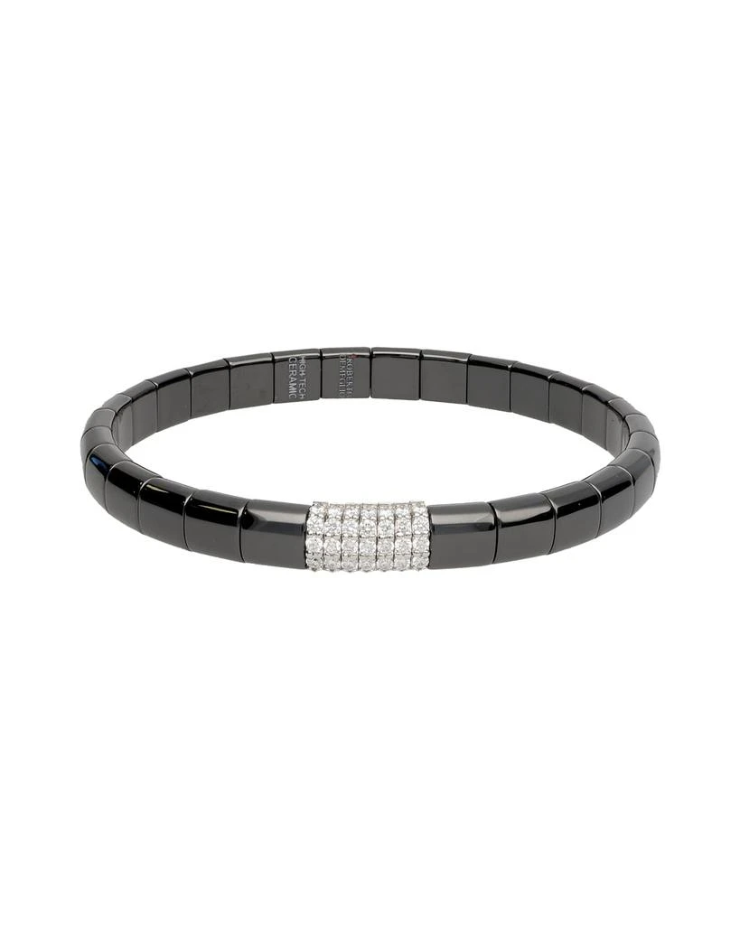 Roberto Demeglio Pura Matte Black Ceramic & 18K White Gold Bracelet with Diamonds, 0.49 tdcw 1
