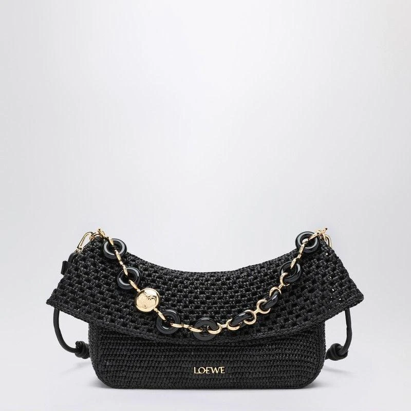 Loewe MEDIUM OLA BAG IN BLACK RAFFIA 1