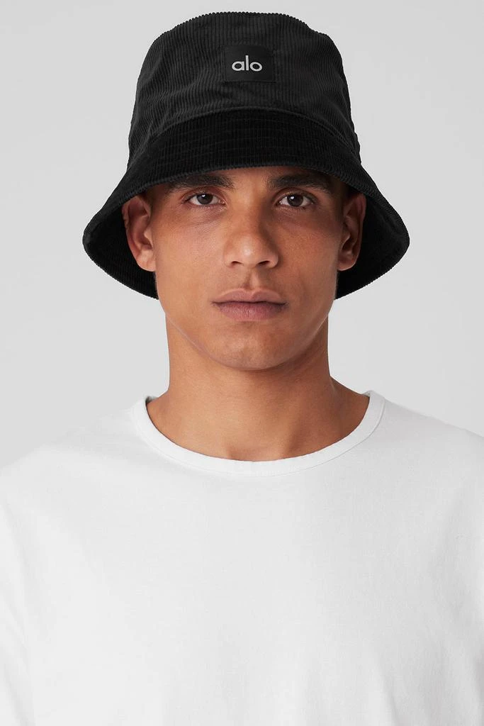 Alo Corduroy Neighborhood Bucket Hat - Black 1