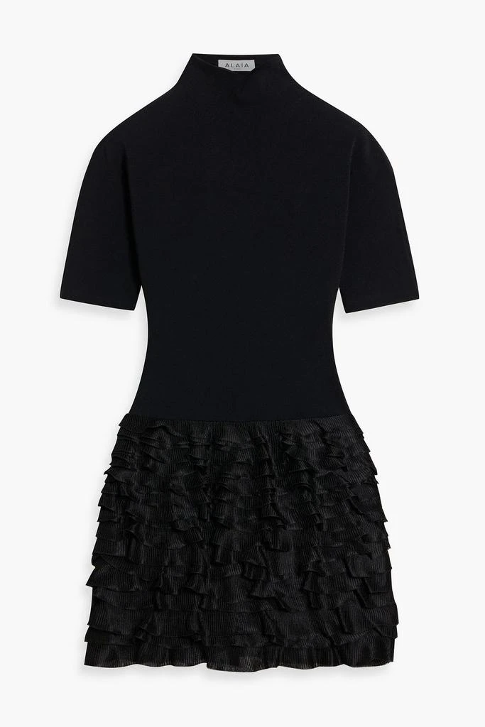 black mini dress thin straps Back To Basics Turtleneck Mini Dress main image 1