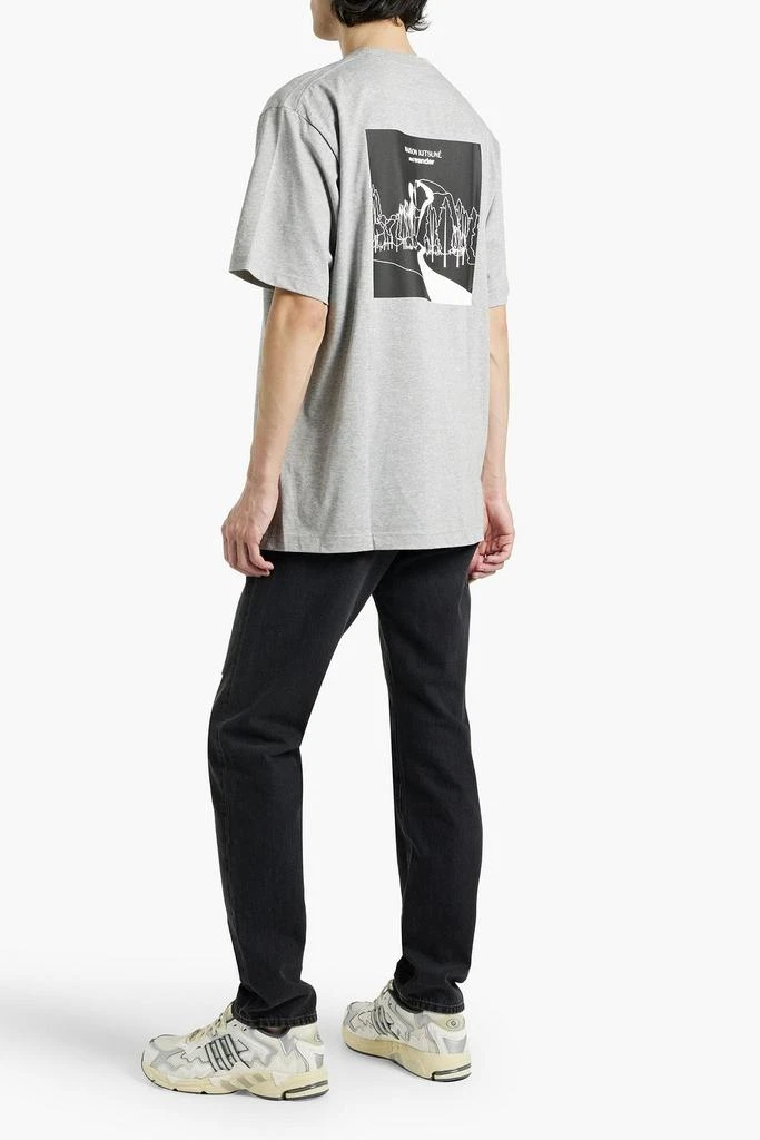 MAISON KITSUNÉ X AND WANDER Printed embroidered jersey T-shirt 3