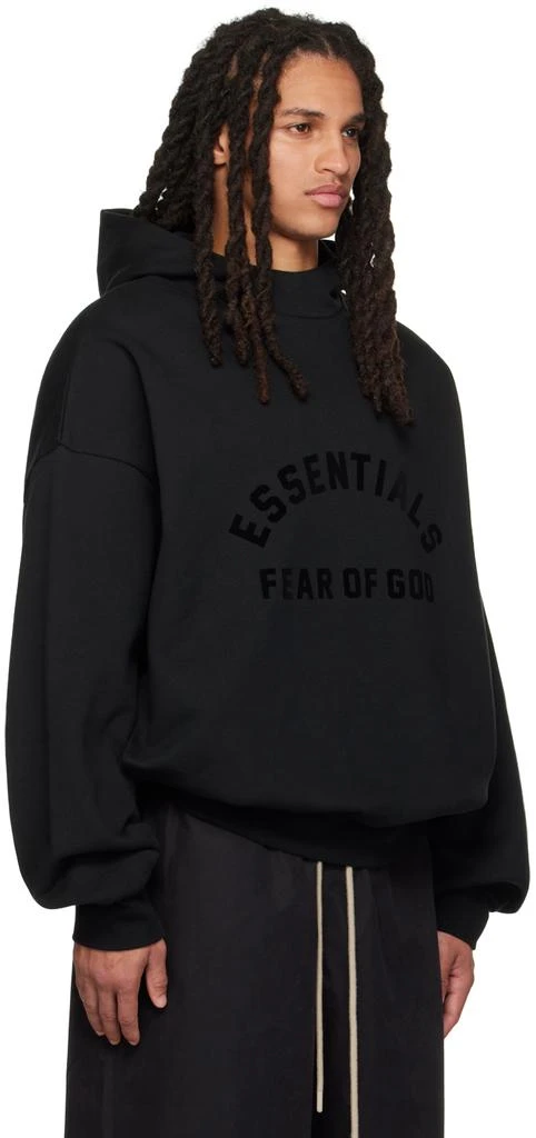 Essentials Black Bonded Hoodie 2