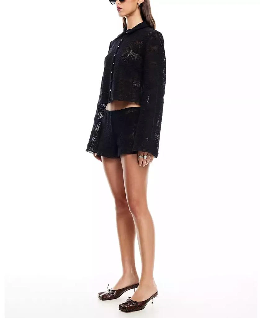 Lioness Women's Babydoll Cotton Open-Weave Shorts 2