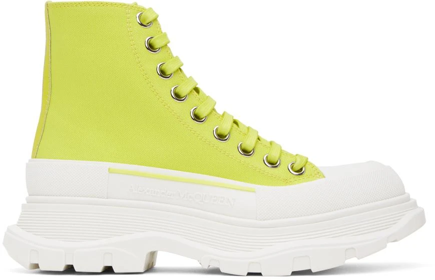 Alexander McQueen Green Tread Slick High Sneakers 1