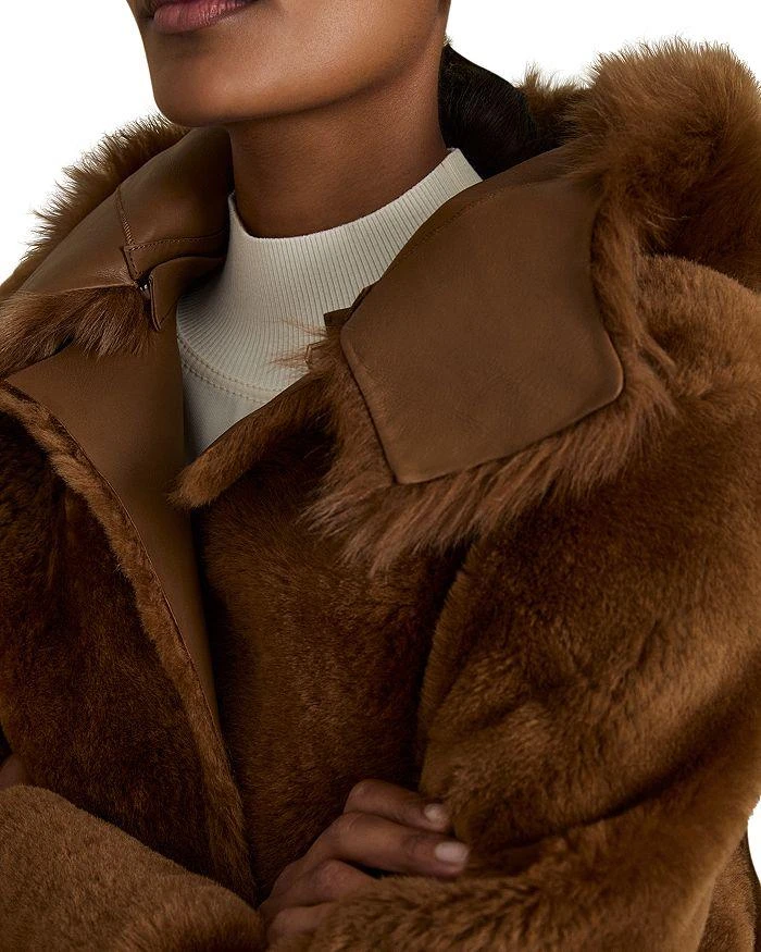 REISS Laure Hooded Shearling Jacket 4