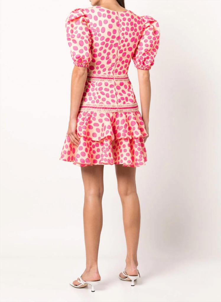 PatBO Bossa Lace Trim Puff Sleeve Layered Mini Dress